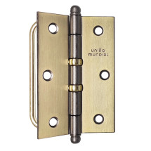 Dobradiça Porta Camarão 3½ x 2 5/16 Oxidada Cartela c/ 3 UNIÃO MUNDIAL