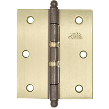 Dobradiça de Aço 3 ½ x 3 c/ Anel Oxidado Kit c/ 3 UNIÃO MUNDIAL